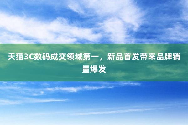 天猫3C数码成交领域第一，新品首发带来品牌销量爆发