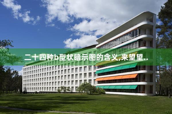 二十四种b型状暗示图的含义,来望望..